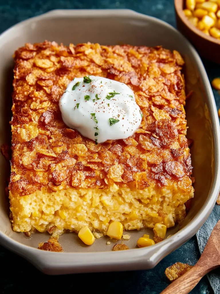 Cajun Corn Casserole with Cornflake Crust First Image