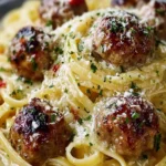 Parmesan Linguine with Garlic Butter Meatballs First Image