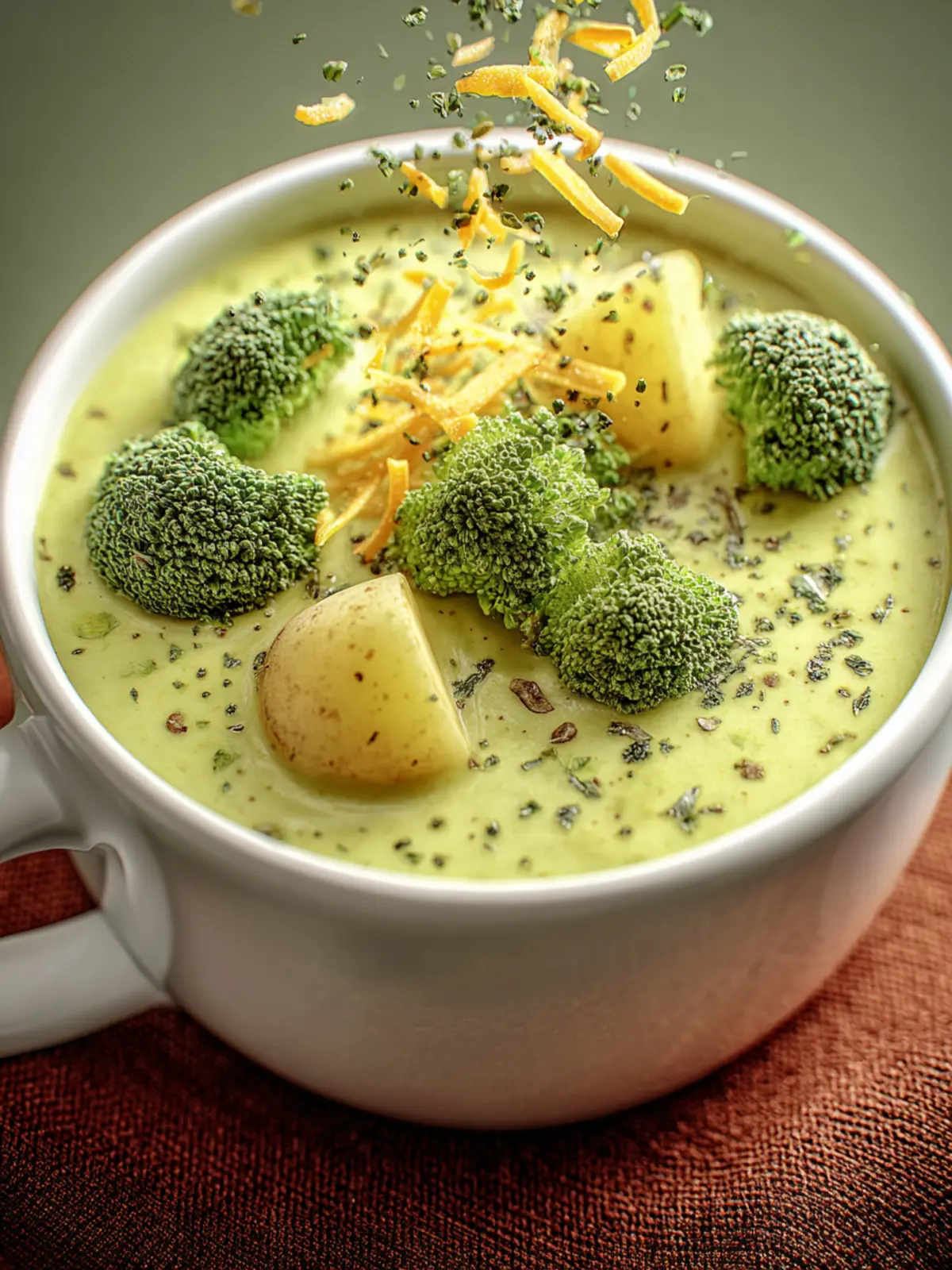 Indulge in Velvety Broccoli Potato Creamy Soup Delight First Image