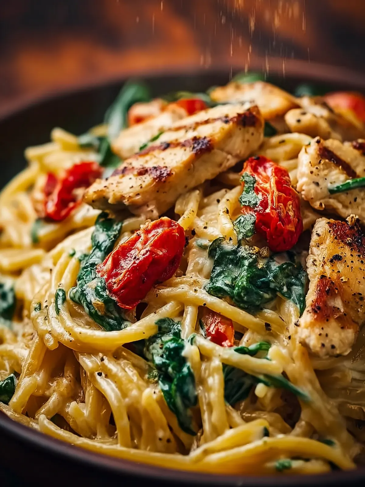 Tuscan Chicken Pasta Recipe – Creamy, Flavorful & Easy First Image