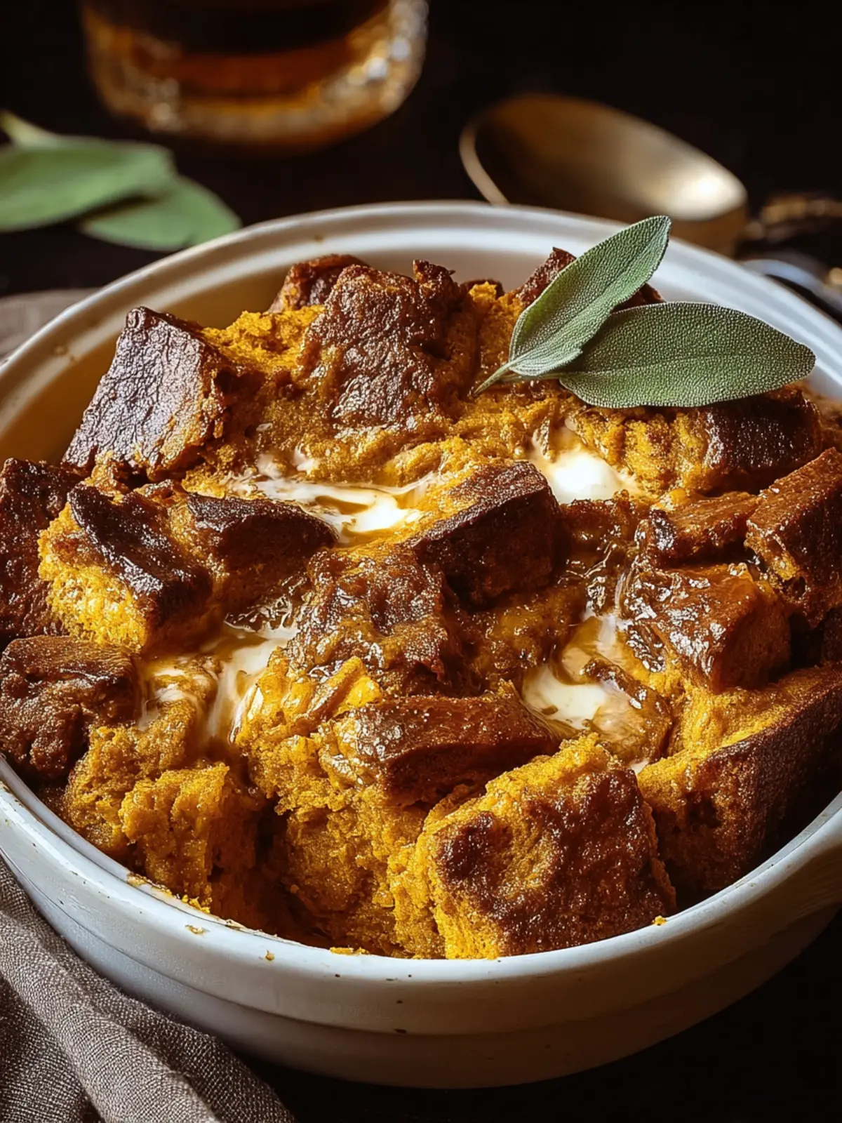 Irresistible Pumpkin Sage Bread Pudding Recipe Delight First Image