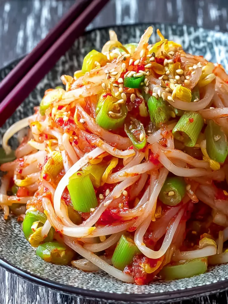 Korean Spicy Bean Sprout Side Dish Recipe First Image