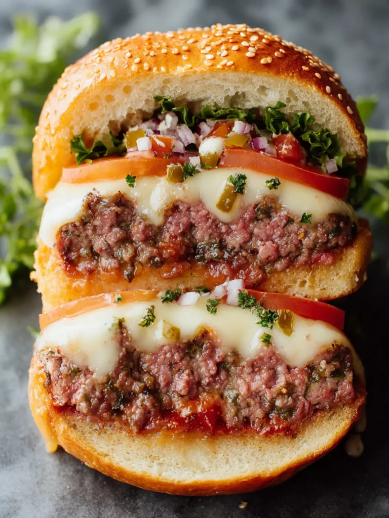 Muffuletta Stuffed Burger First Image