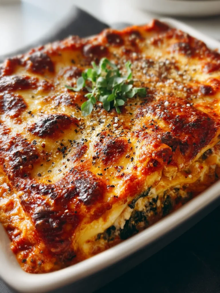 Roasted Red Pepper and Spinach Lasagna First Image