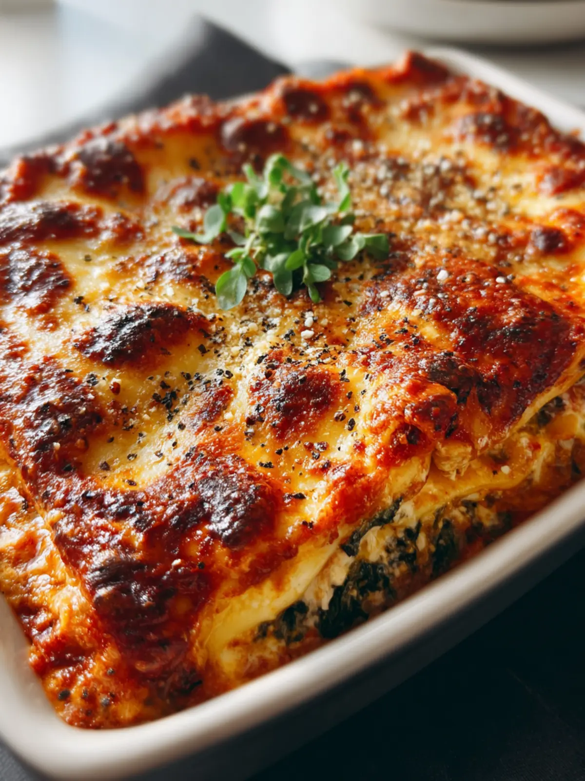 Roasted Red Pepper and Spinach Lasagna First Image