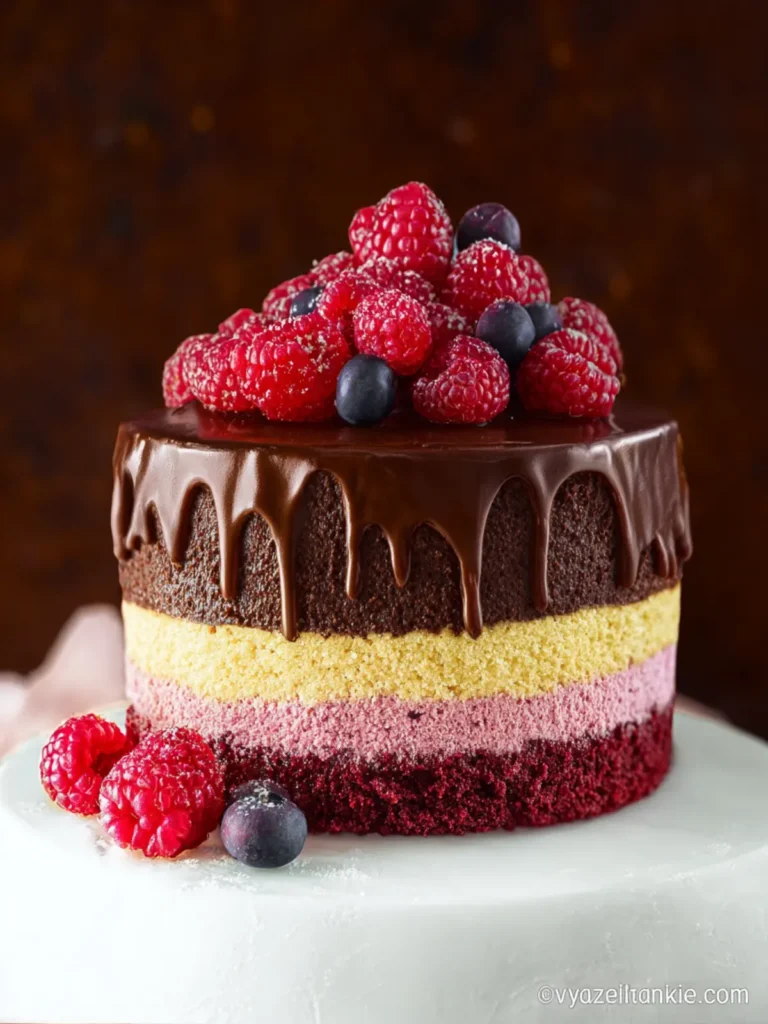 Chocolate Raspberry Mousse Cake {4 Layers} First Image