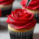 Red Rose Cupcakes {How to Pipe} First Image