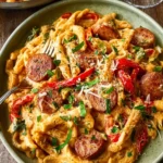 One Pot Creamy Cajun Sausage Pasta First Image