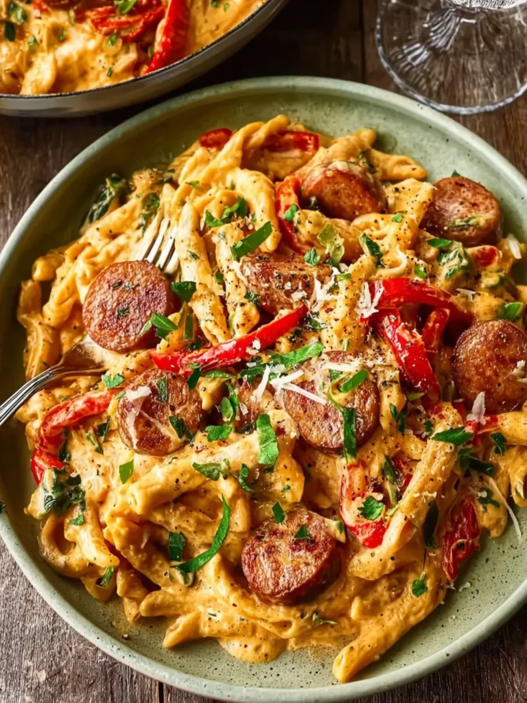One Pot Creamy Cajun Sausage Pasta First Image