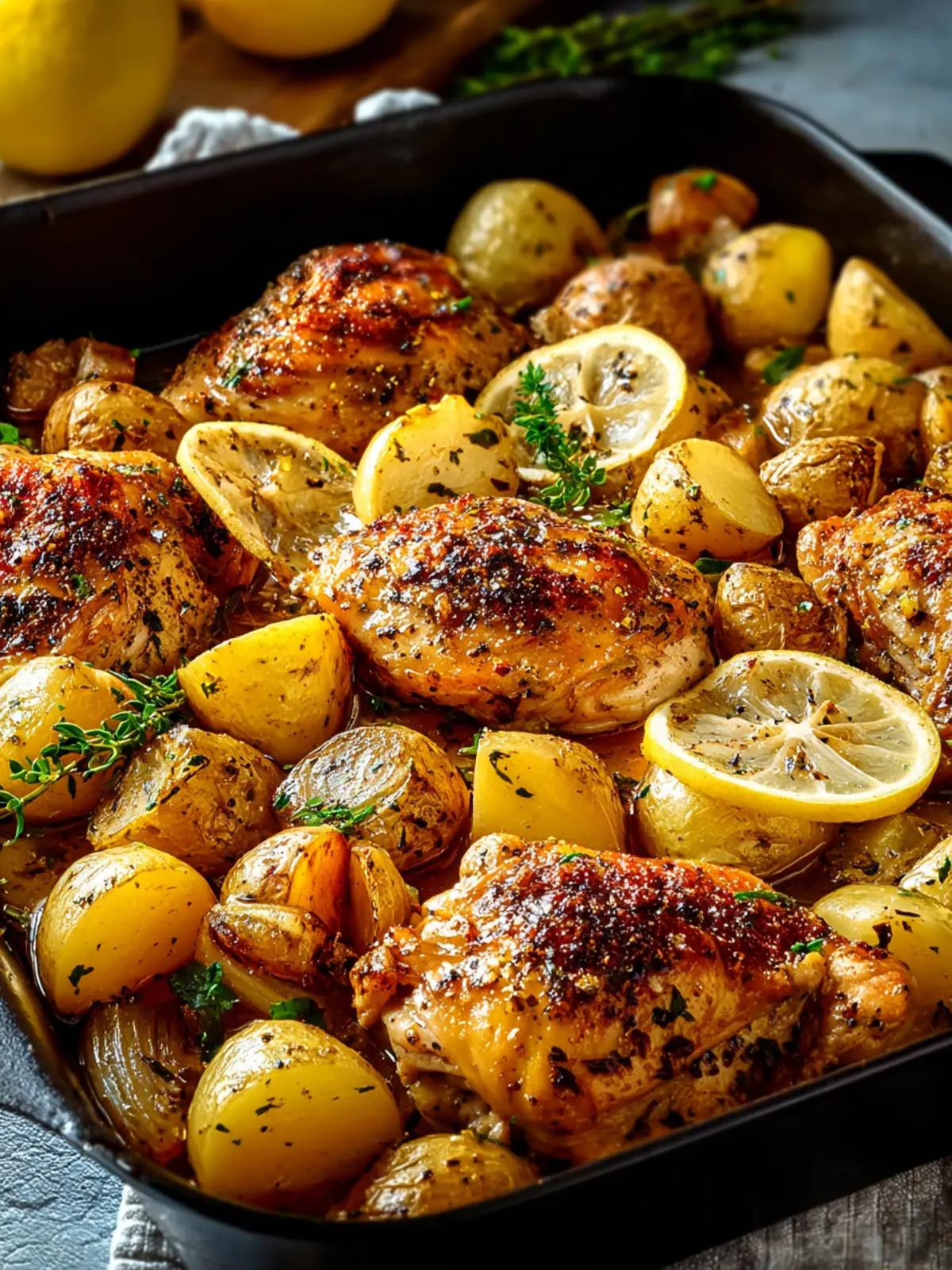 Zesty Lemon Garlic Chicken and Potatoes First Image