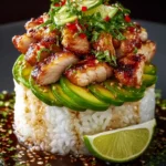 Tangy Honey Lime Chicken & Avocado Rice Stack That Delights First Image