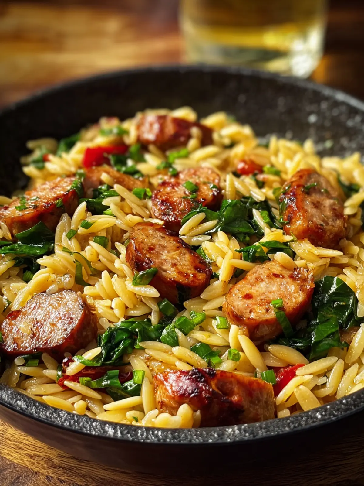 One-Pot Garlic Butter Sausage and Orzo Delight Recipe First Image