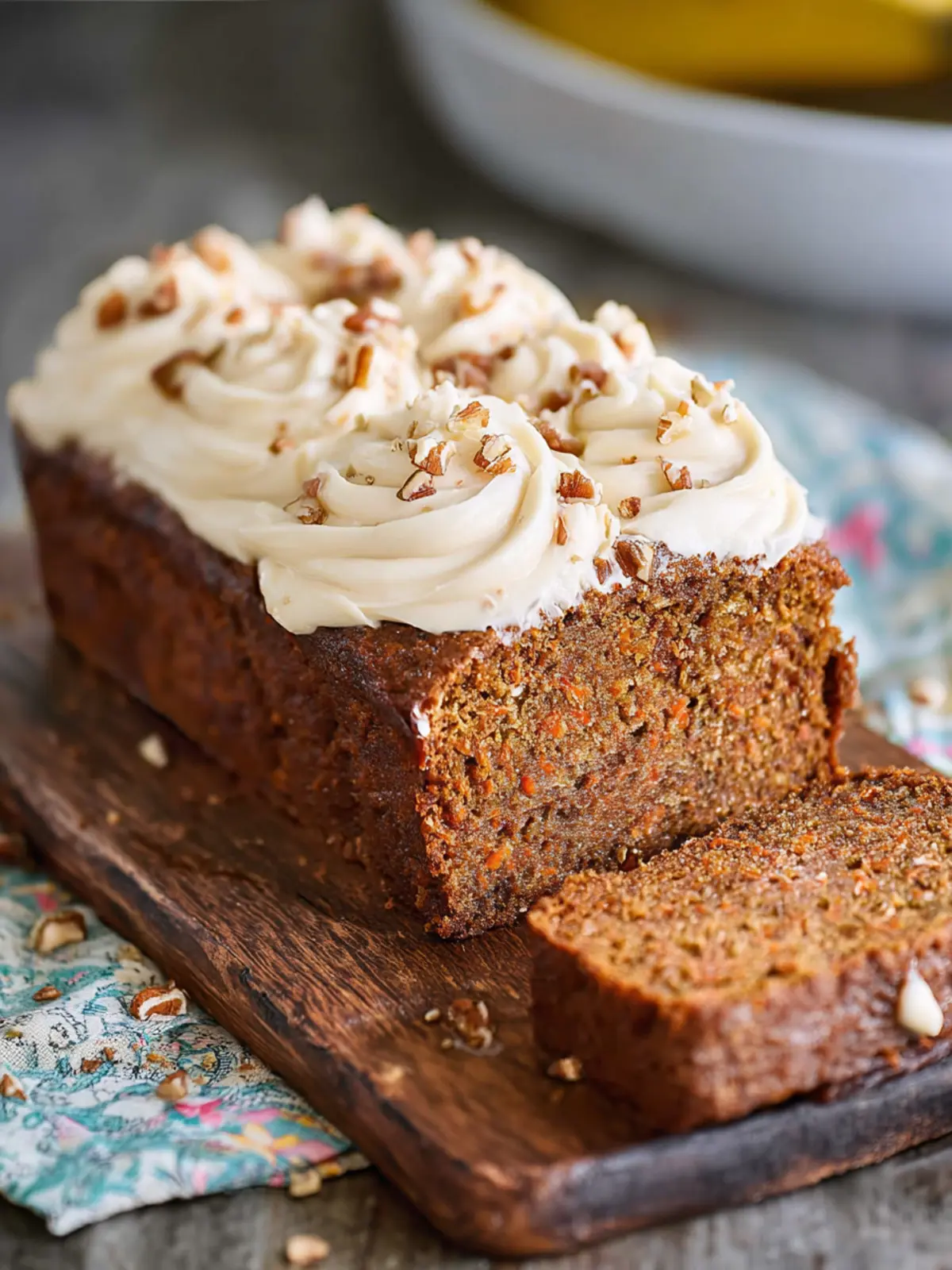 Carrot Cake Banana Bread with Cinnamon Cream Cheese Frosting First Image
