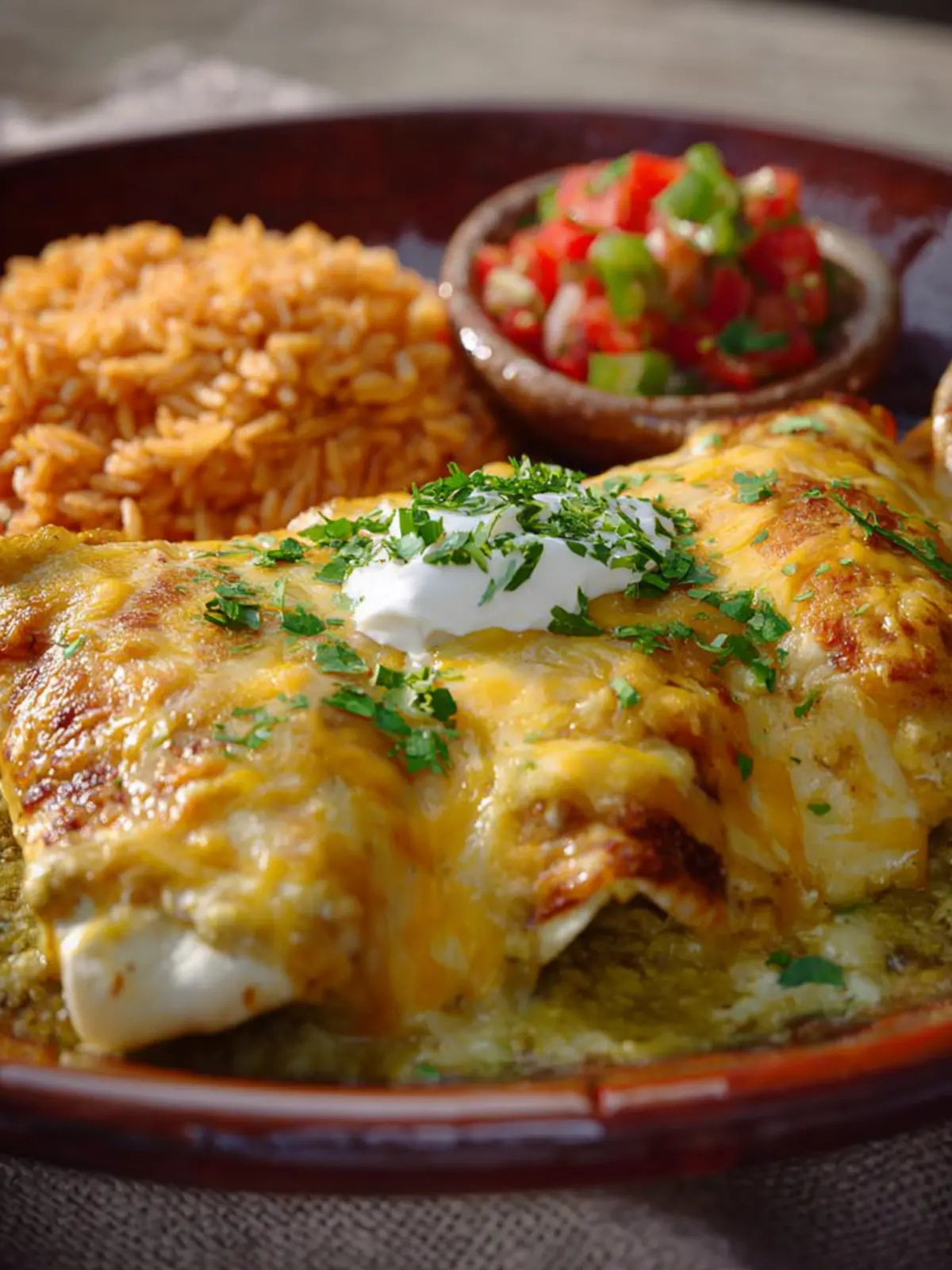 Creamy Green Chile Chicken Enchiladas First Image