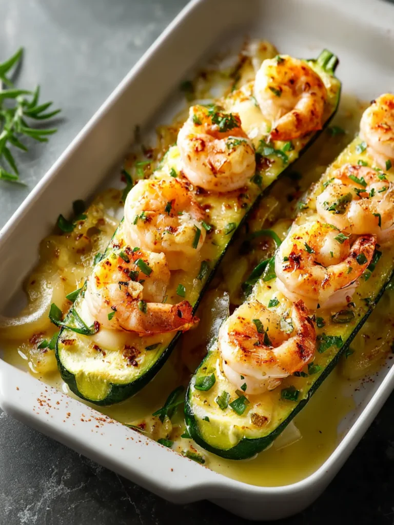 Garlicky Shrimp Zucchini Boats Recipe First Image