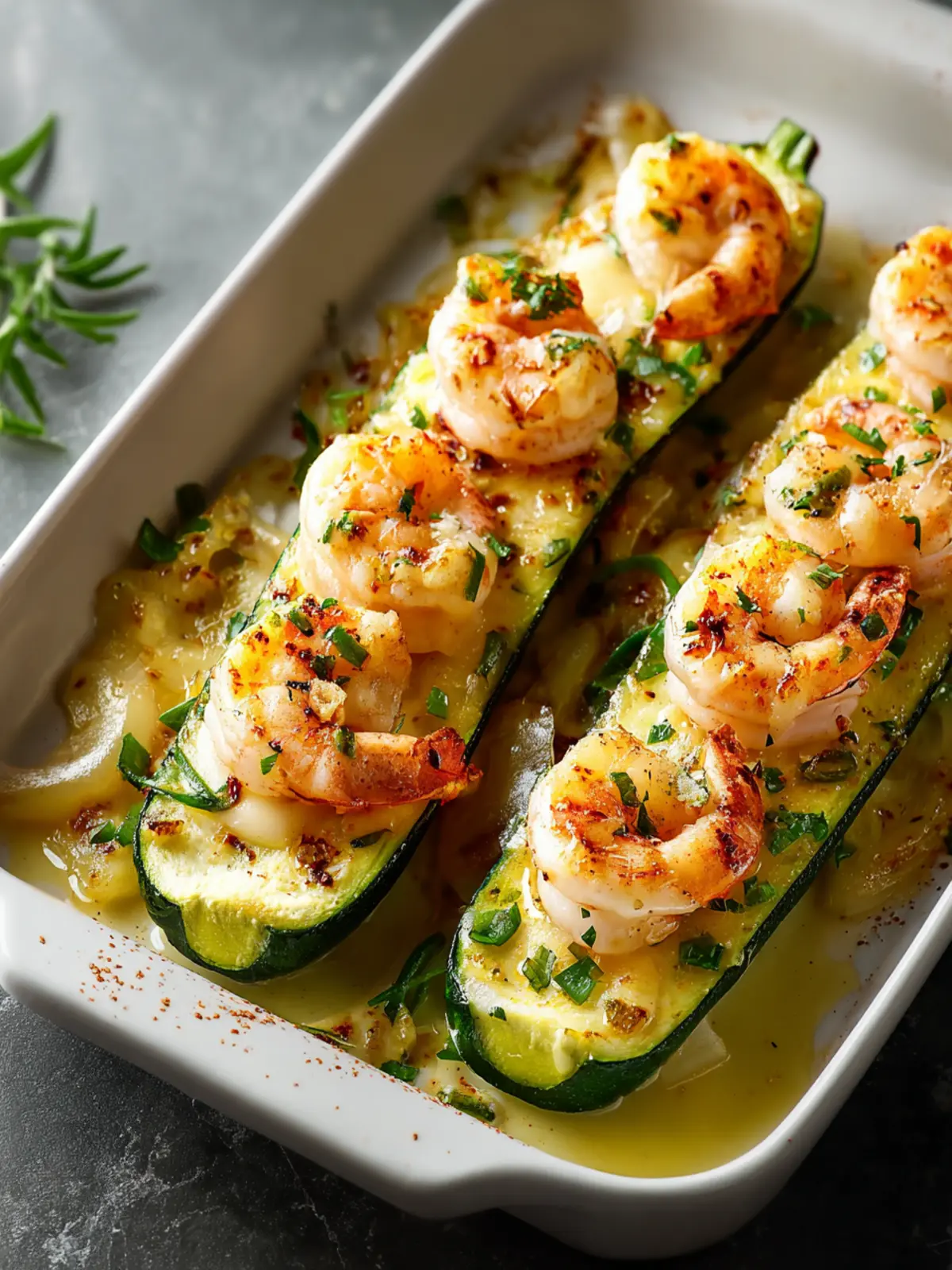 Garlicky Shrimp Zucchini Boats Recipe First Image