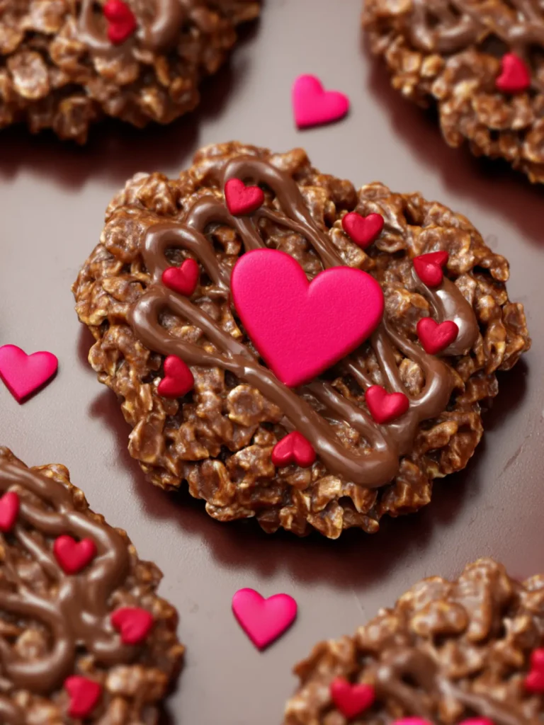 Healthy No Bake Cookies (Peanut Butter Chocolate Valentine’s Treat) First Image