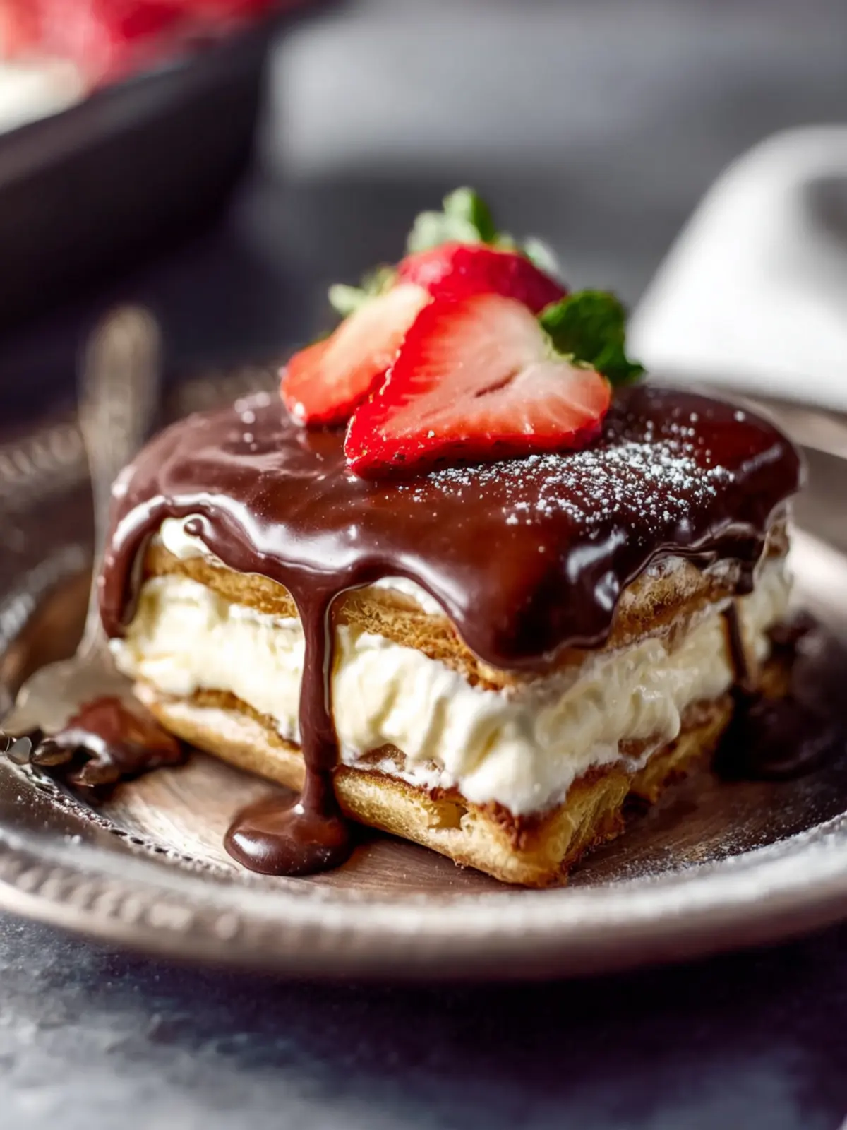 No-Bake Chocolate Eclair Cake First Image