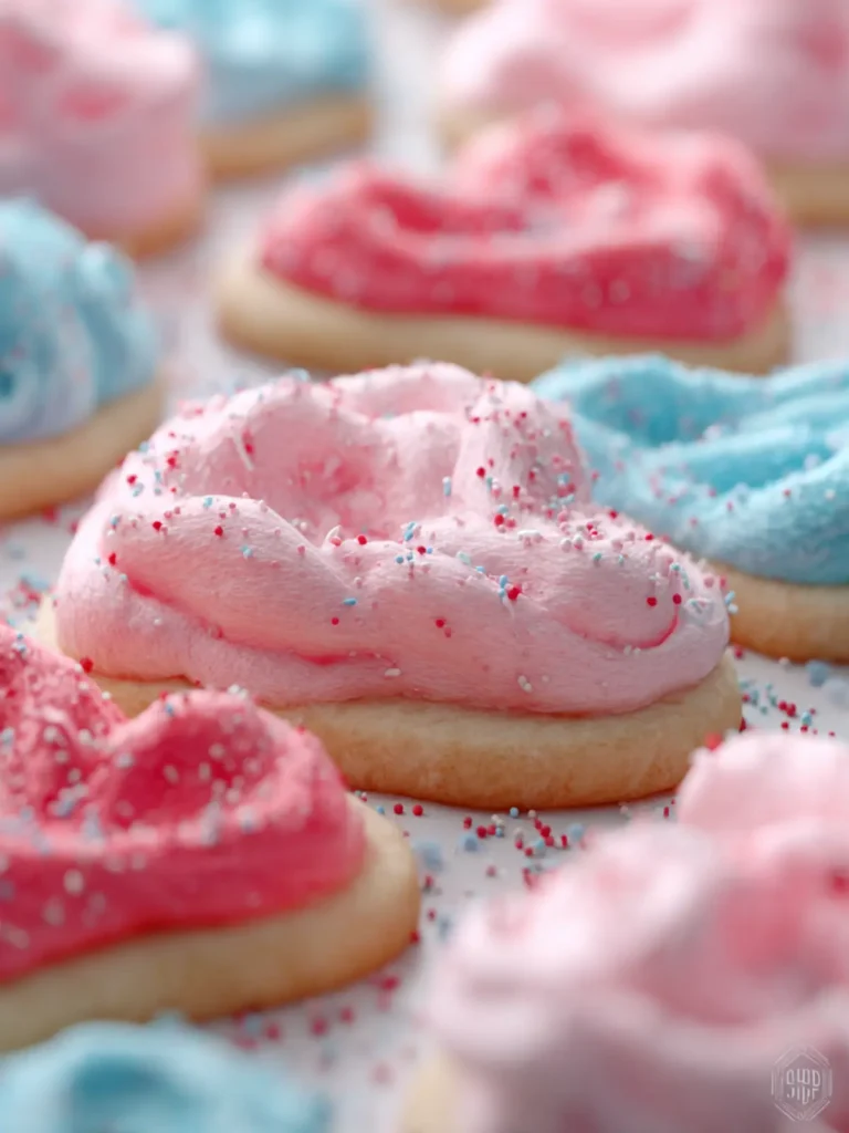 Sugar Cookies with Cotton Candy Frosting First Image