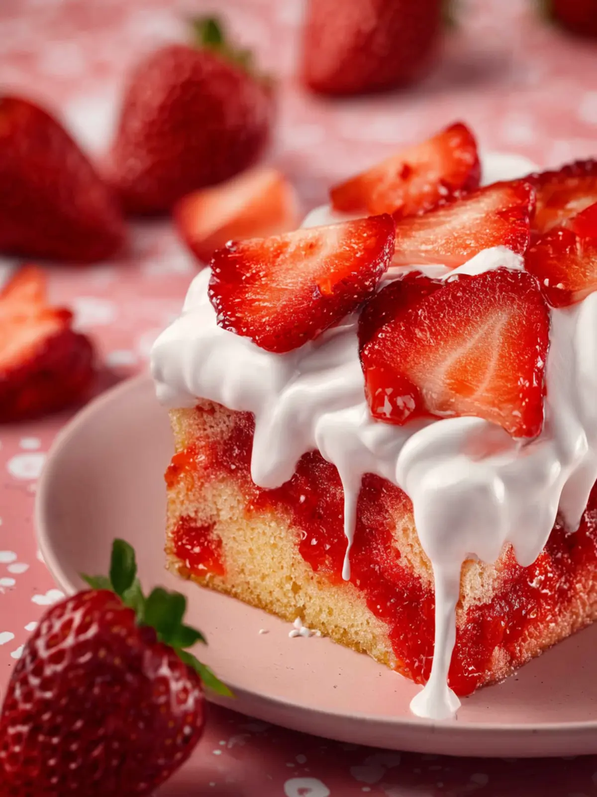 Strawberry Poke Cake First Image