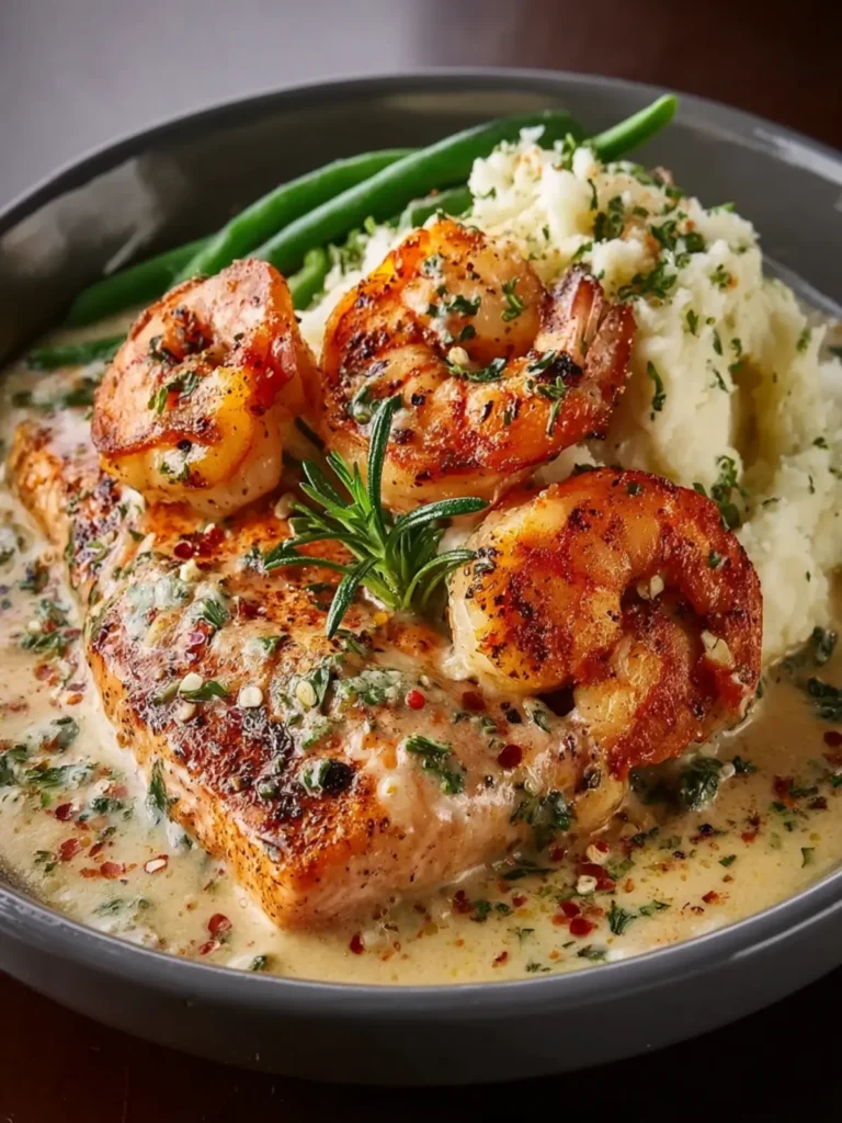 Cajun Shrimp Salmon Garlic Cream First Image