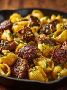 cajun steak bites garlic shells First Image